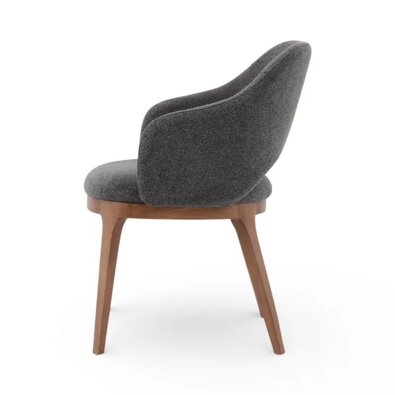 Chaise repas tissu gris fonce