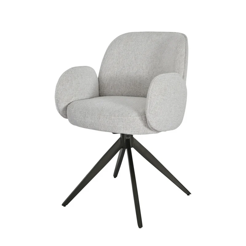 Chaise repas accoudoir tissu beige