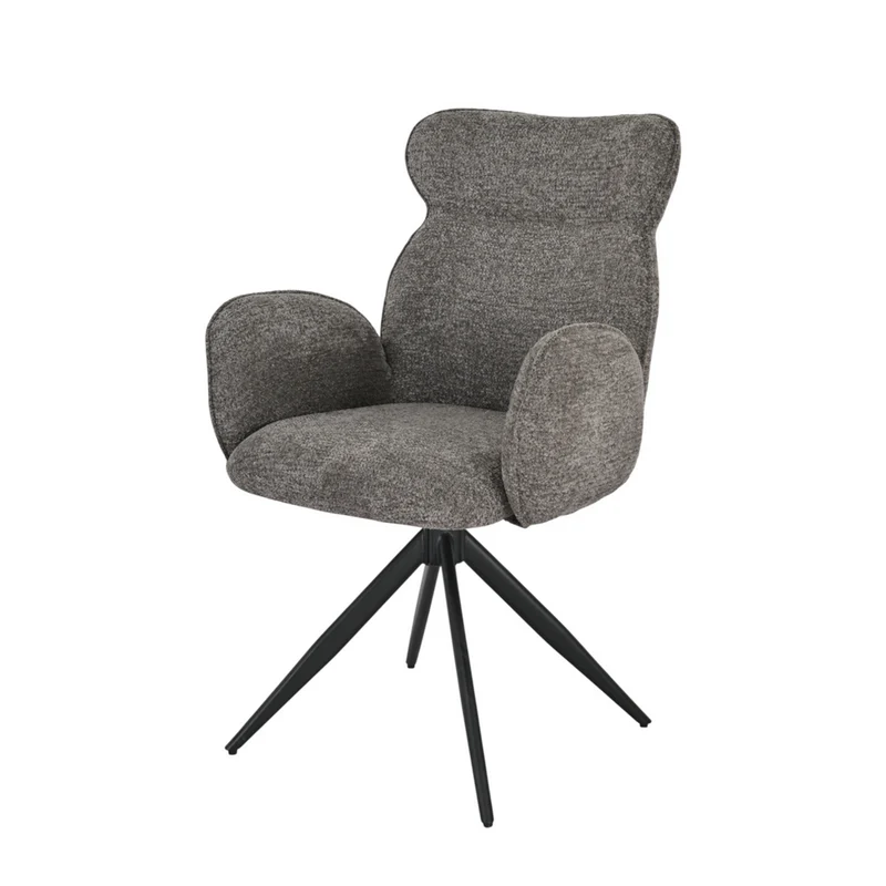 Chaise repas pivotante auto-return chenillé gris
