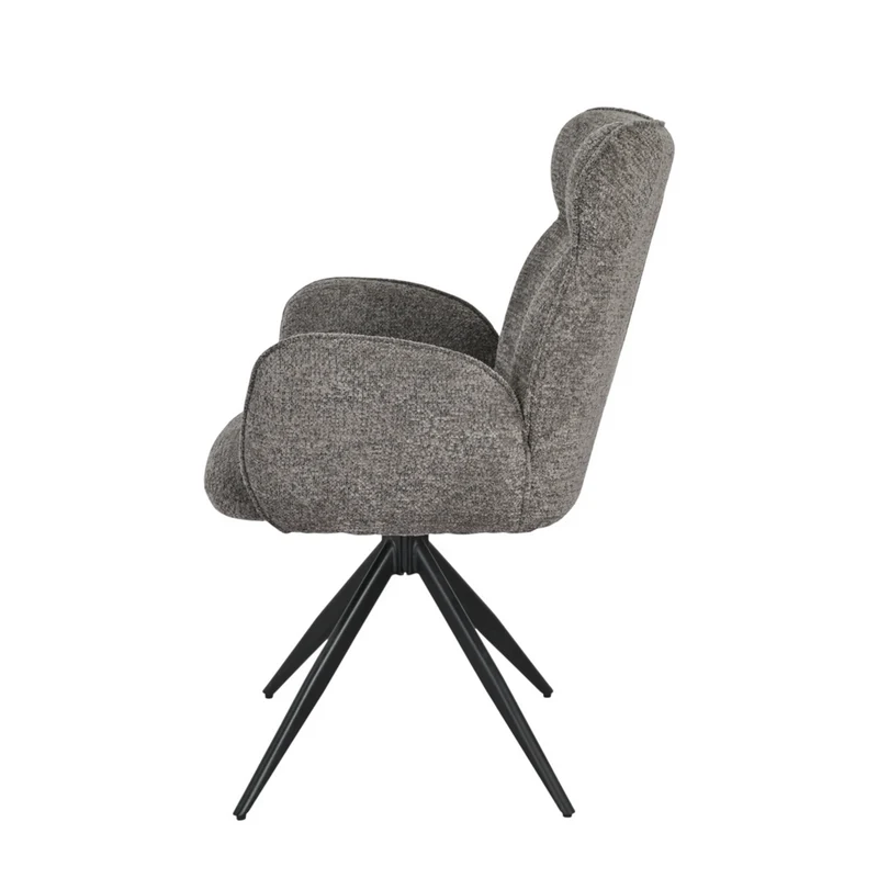 Chaise repas pivotante auto-return chenillé gris