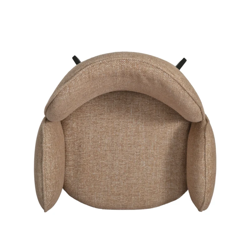 Chaise repas accoudoir tissu camel