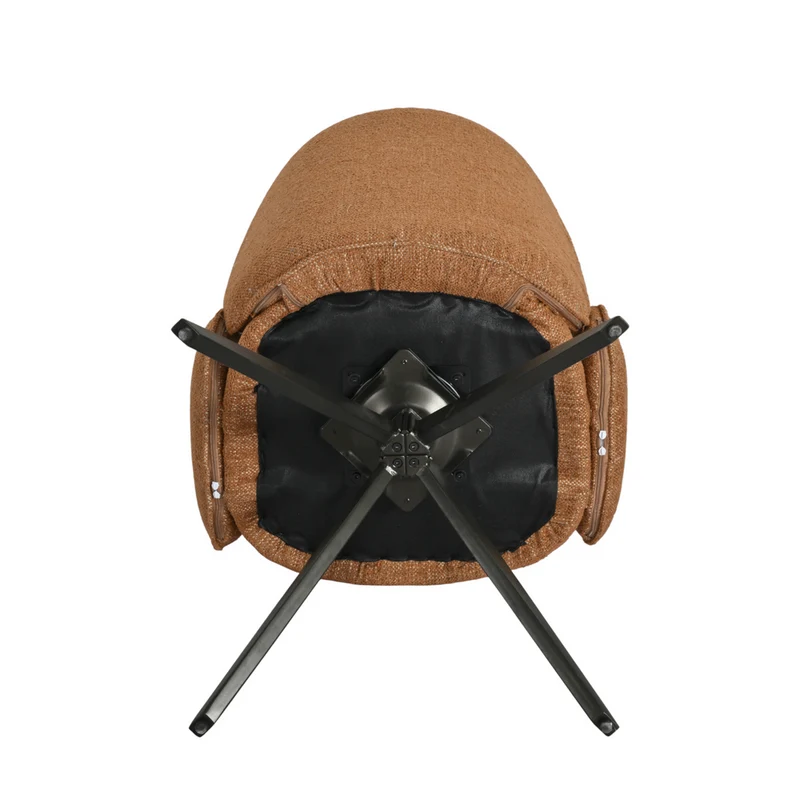 Chaise repas accoudoir tissu caramel