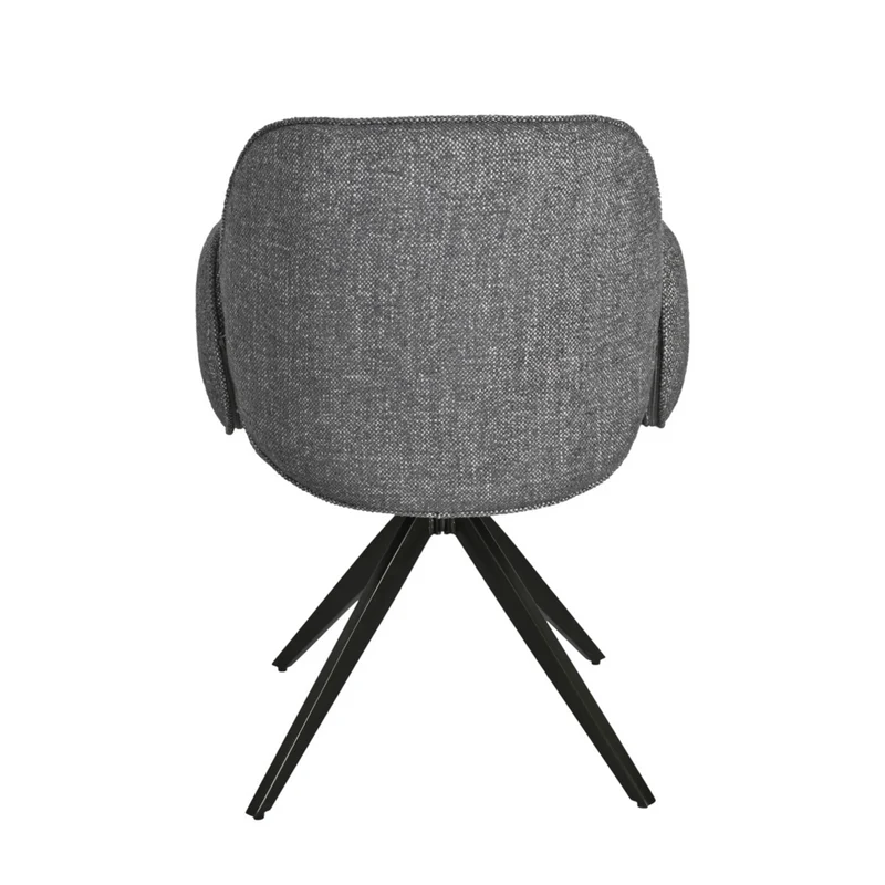 Chaise repas accoudoir tissu gris