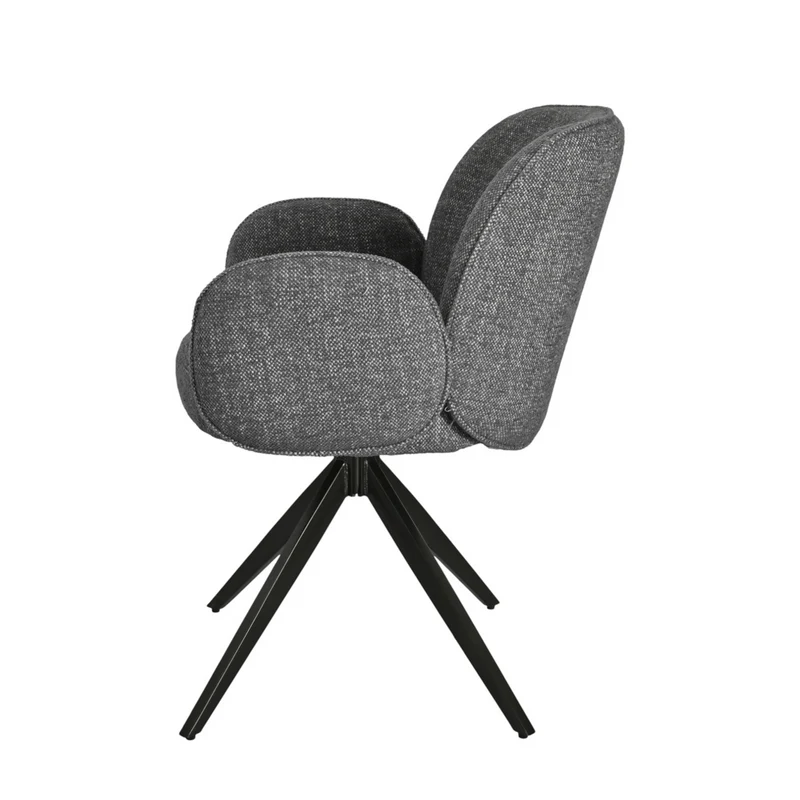 Chaise repas accoudoir tissu gris