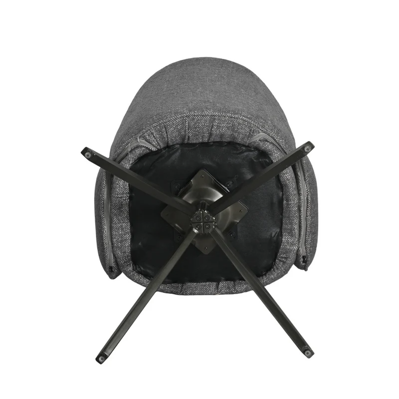 Chaise repas accoudoir tissu gris