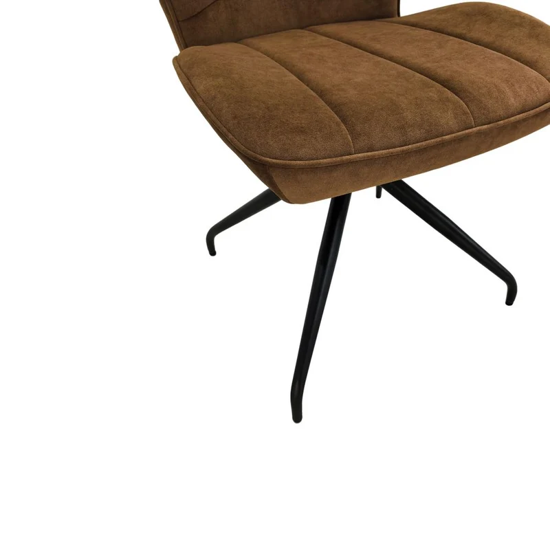 Chaise repas en tissu ambre