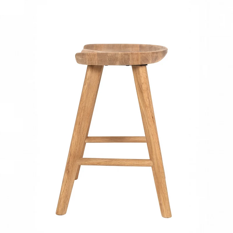 Tabouret bas 47 cm chêne massif clair