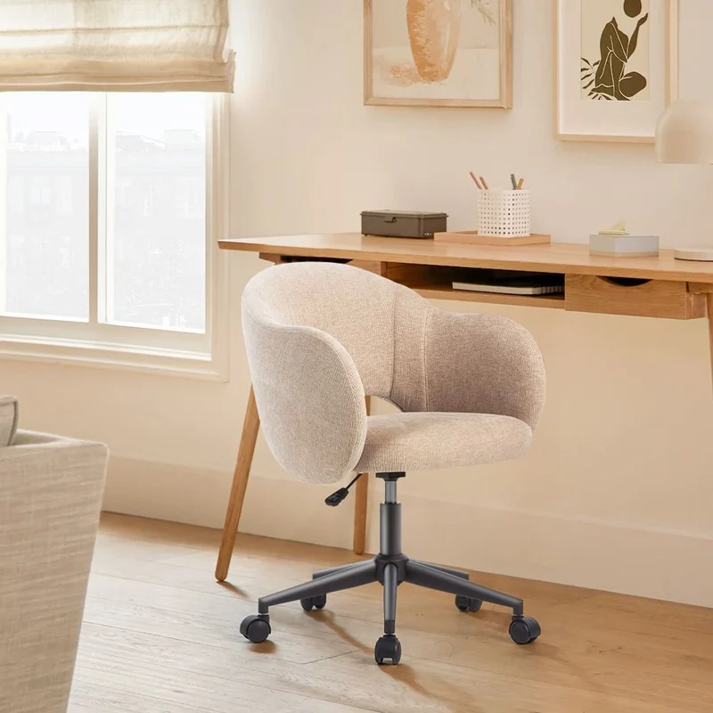 Chaise de bureau reglable tissu sable