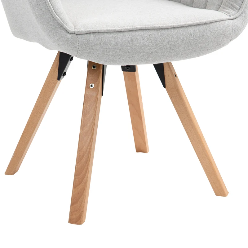 Chaise de salle à manger confortables en tissu beige pivotantes 360° - CARSON FABRIC BEIGE