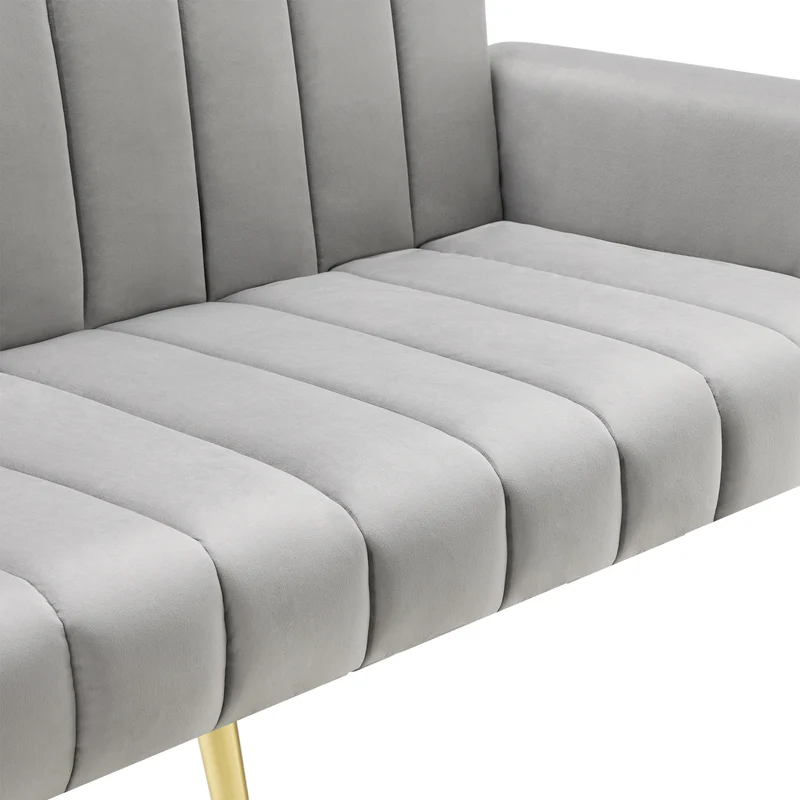 Sofa-lit pliant moderne en velours 183x76x75 cm â€?Réglable en 5 angles, pieds métalliques, idéal pour salon et chambre d’invités