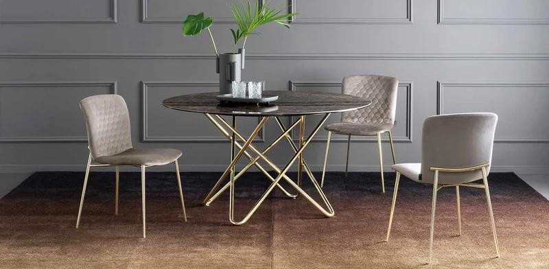 Chaise Calligaris - Love (Matelassé, Pieds en métal) CS1885-A