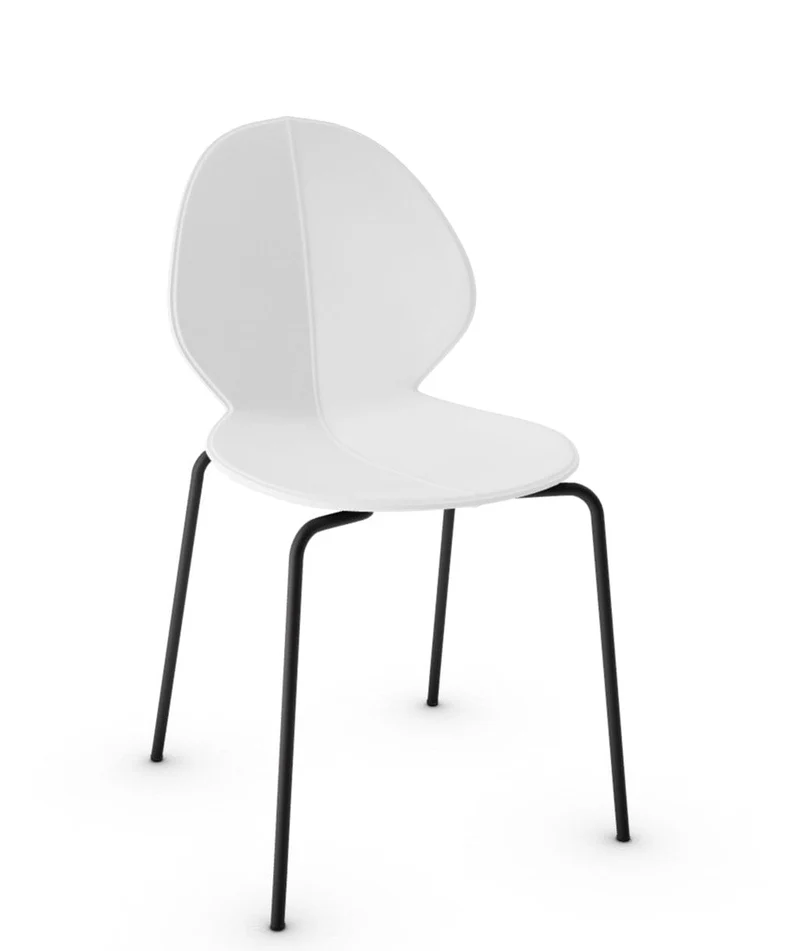 Chaise Calligaris - Basil (Gris Opaque, Pieds en métal) CS1359