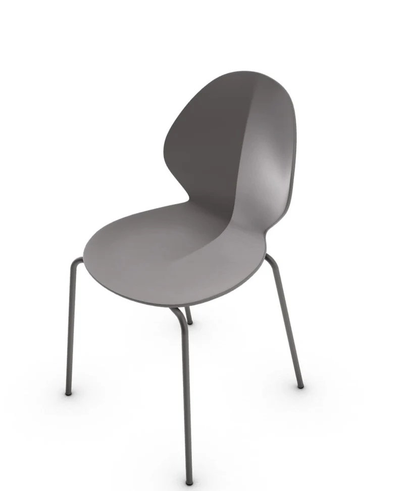 Chaise Calligaris - Basil (Grège, Pieds en métal) CS1359