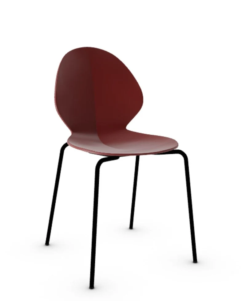 Chaise Calligaris - Basil (Noir Opaque, Pieds en métal) CS1359
