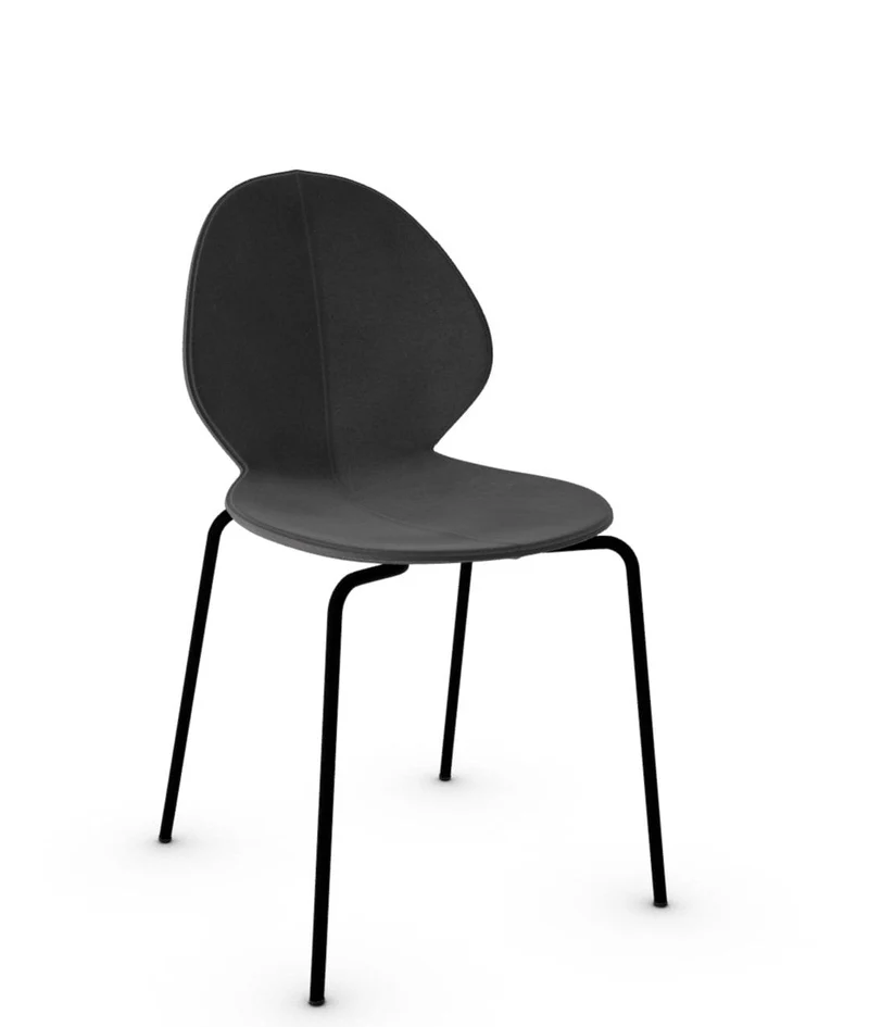 Chaise Calligaris - Basil (Noir Opaque, Pieds en métal) CS1359