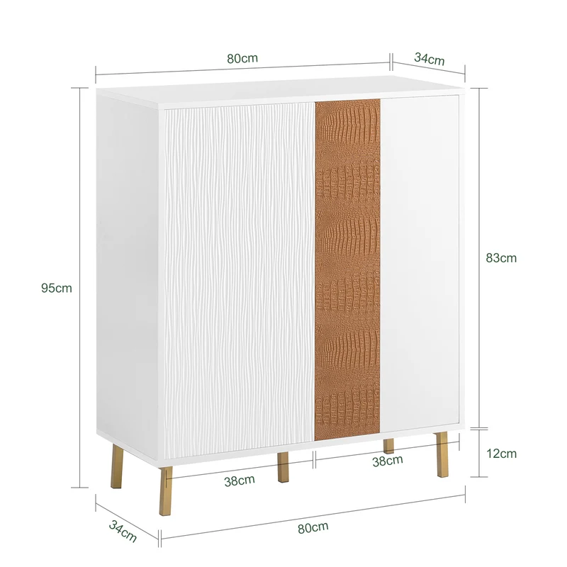 SoBuy FSB70-W Buffet Placard Armoire Multi-rangements Double Portes sur Pied