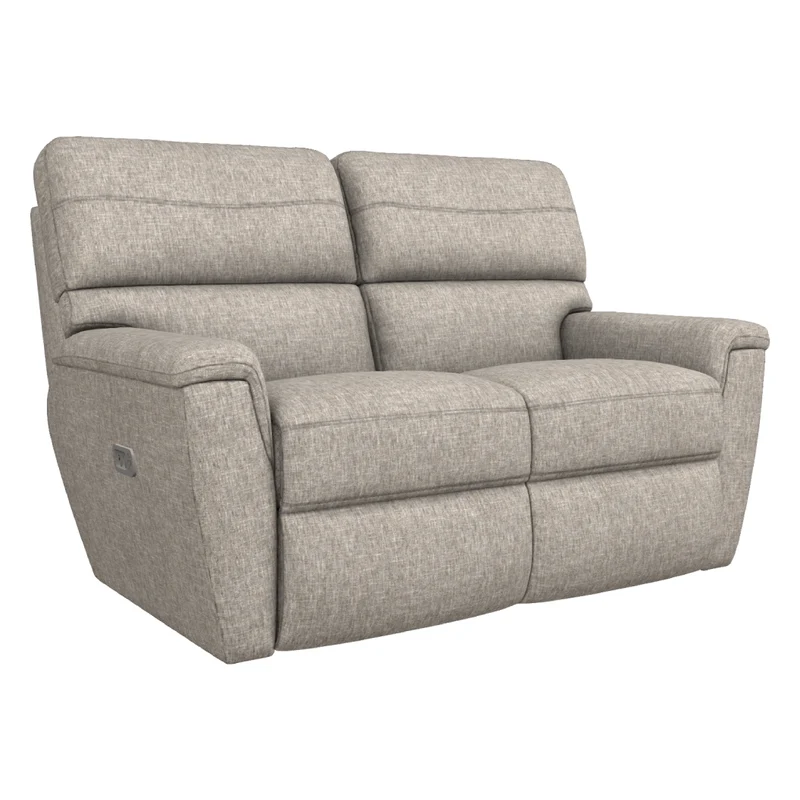 Causeuse inclinable motorisée en tissu beige avec télécommandes sans fil - Ava Motion