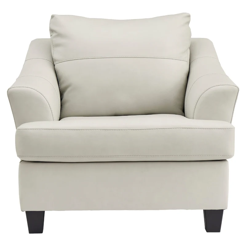 Fauteuil en cuir blanc coconut - Genoa