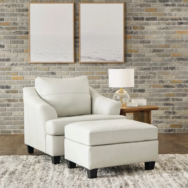Fauteuil en cuir blanc coconut - Genoa