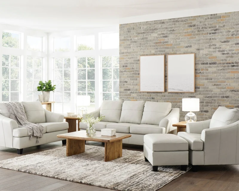 Fauteuil en cuir blanc coconut - Genoa