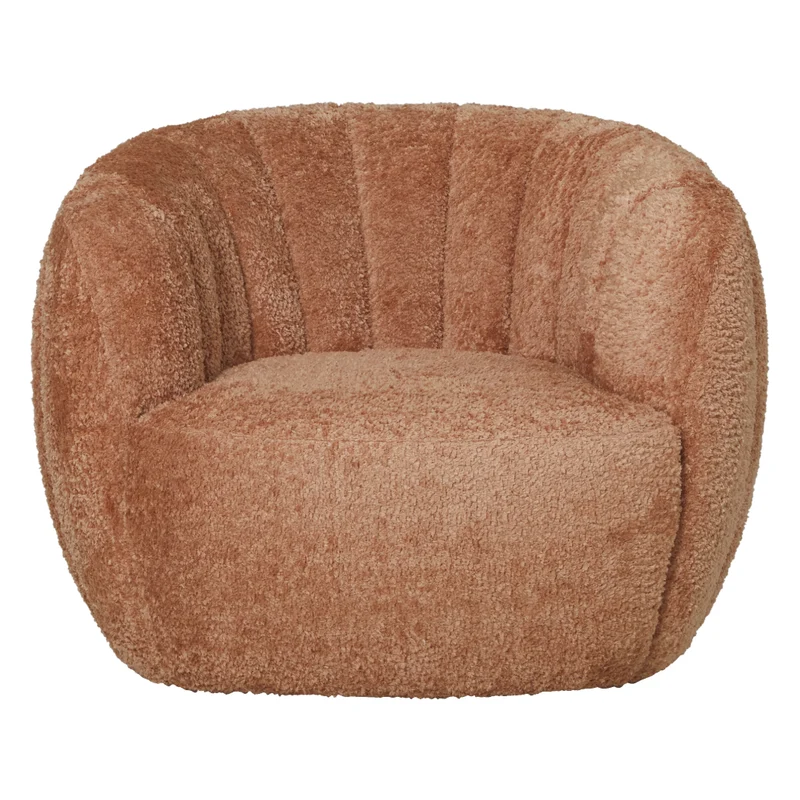 Fauteuil pivotant et inclinable en tissu orangé - Jules