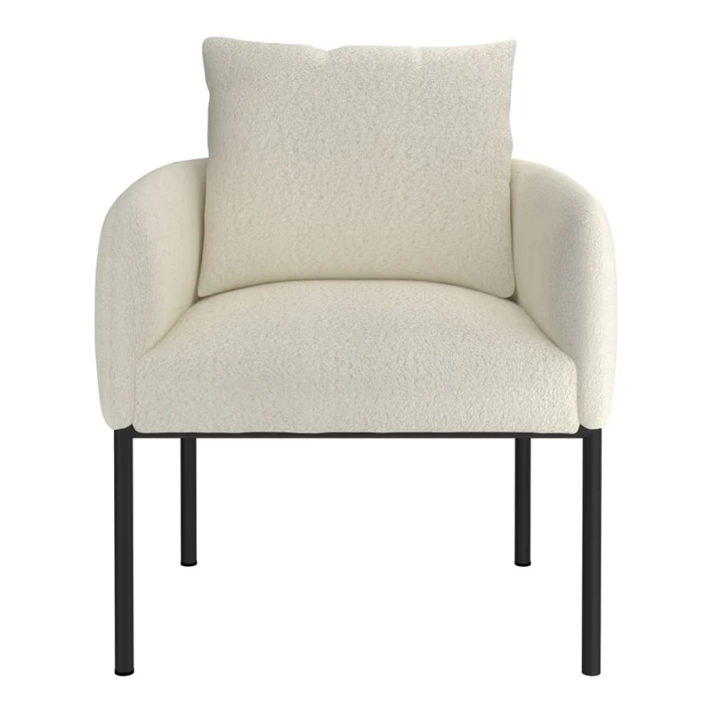 Fauteuil d'appoint en tissu crème - Zana