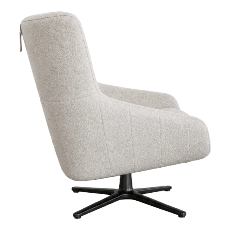 Fauteuil pivotant en tissu crème - Coko
