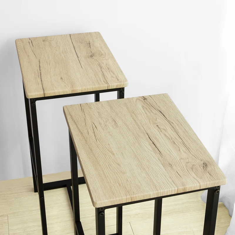 SoBuy FST74-Nx2 Lot de 2 Tabouret de Bar avec Repose-Pieds Tabouret Haut Chaise de Bar de Style Industriel pour Cuisine, Salle à Manger
