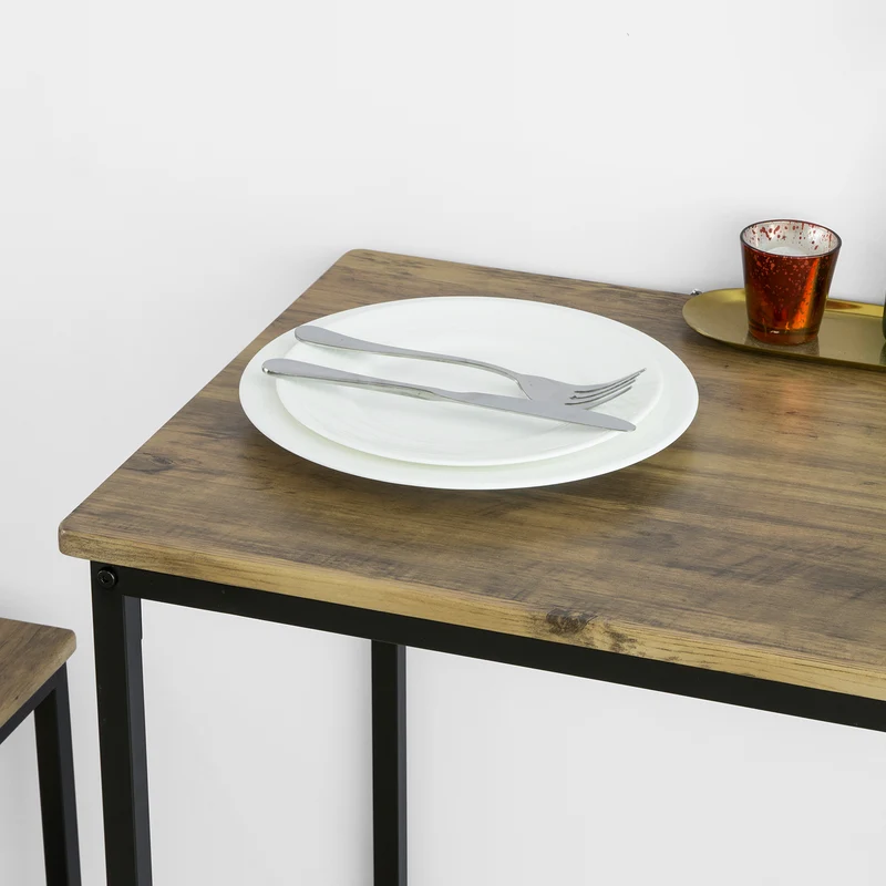 SoBuy OGT36-N Table de Salle à Manger avec 2 Chaises Lot Table et 2 Chaise de Style Industriel