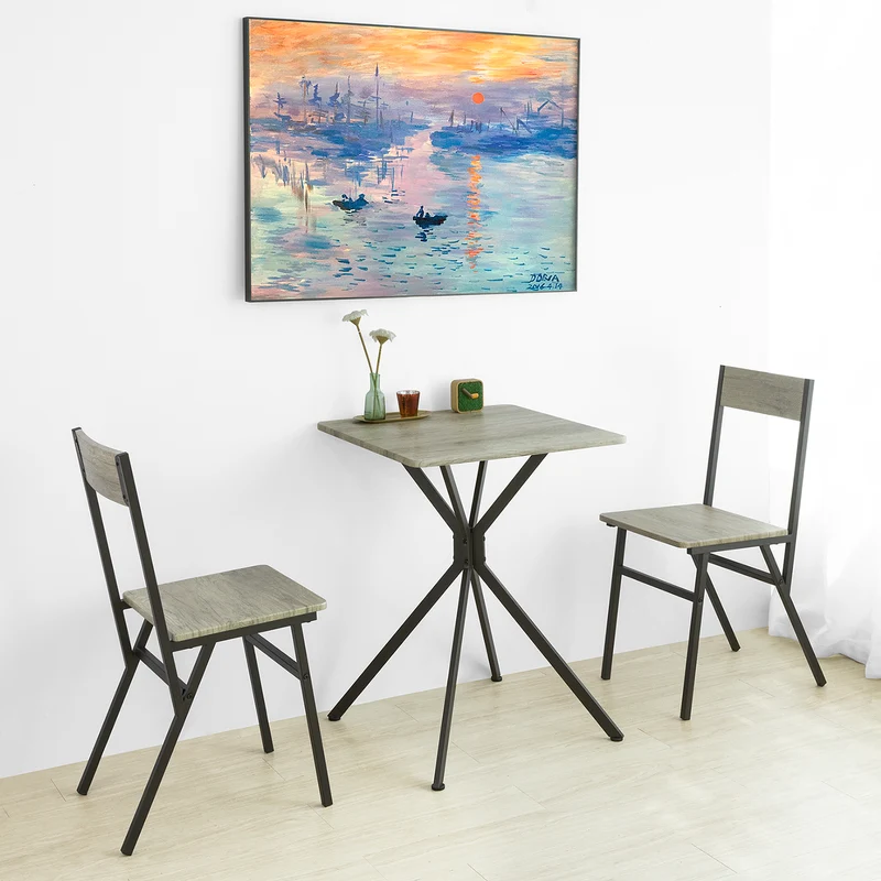 SoBuy OGT37-N Ensemble Table et 2 Chaise Lot Table de Salle à Manger avec 2 Chaises de Style Industriel pour Cuisine