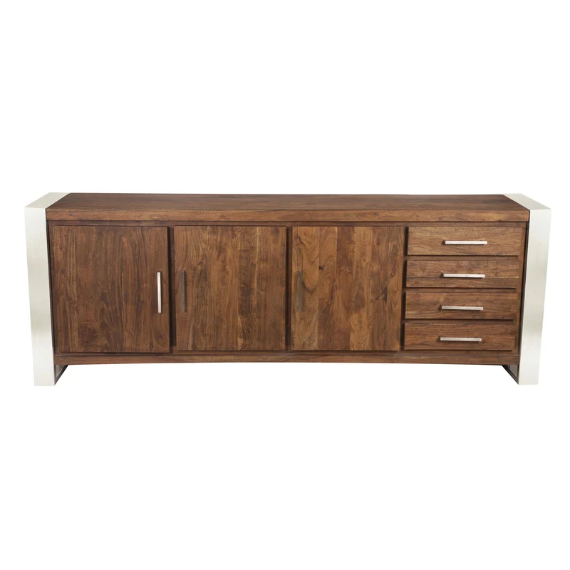 Buffet 3 portes 4 tiroirs GM | Acacia Stainless III