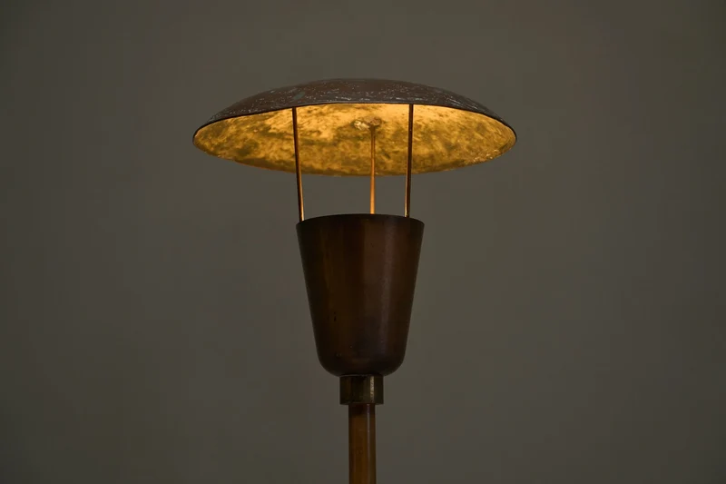 Vintage Mid-Century Unique Floor Lamp in Patinated Copper 1960s