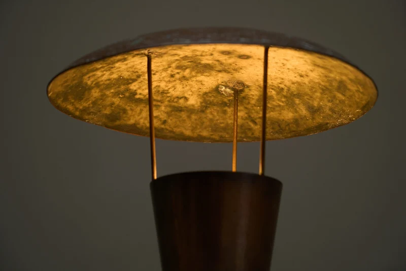 Vintage Mid-Century Unique Floor Lamp in Patinated Copper 1960s