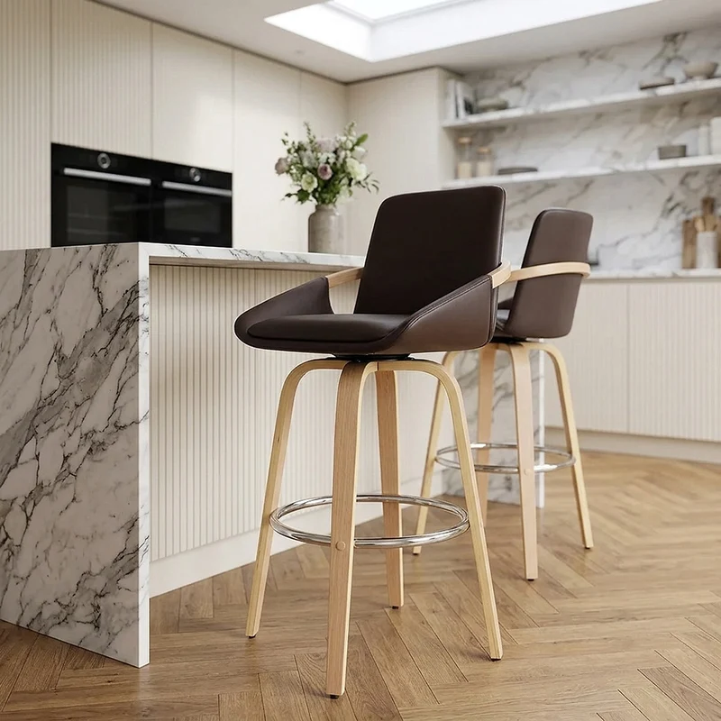 Tabouret de Bar Faux Cuir - Ohio Marron