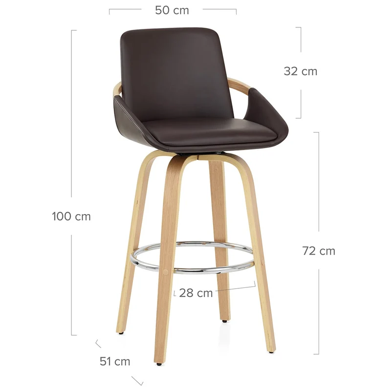 Tabouret de Bar Faux Cuir - Ohio Marron