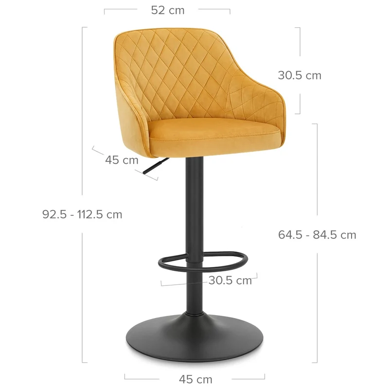 Tabouret Velours - Perth Jaune