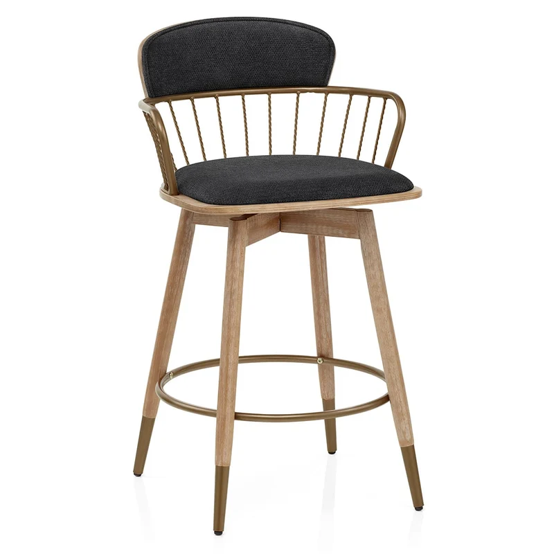 Tabouret Tissu Bois - Opera Noir