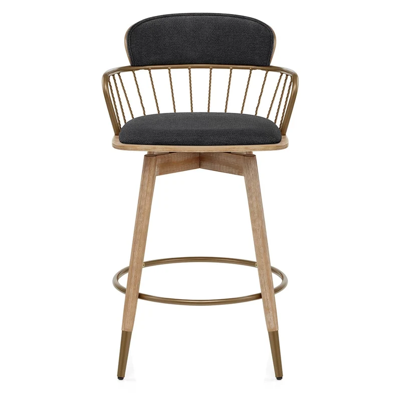 Tabouret Tissu Bois - Opera Noir