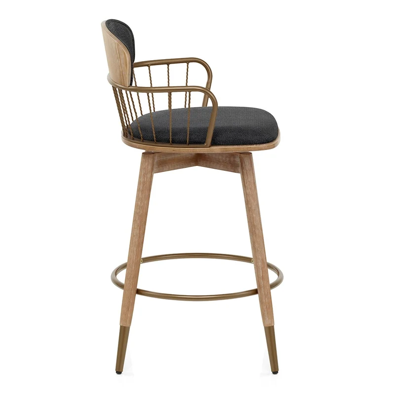 Tabouret Tissu Bois - Opera Noir