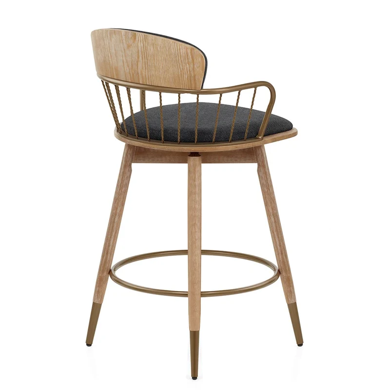 Tabouret Tissu Bois - Opera Noir