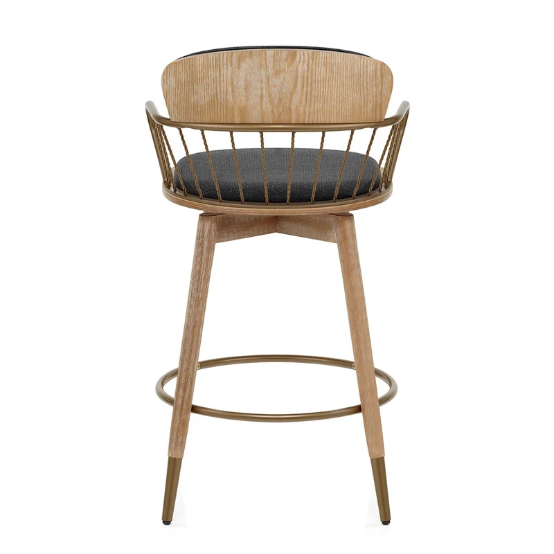 Tabouret Tissu Bois - Opera Noir