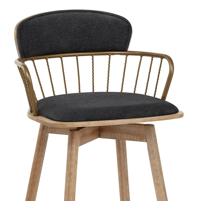 Tabouret Tissu Bois - Opera Noir