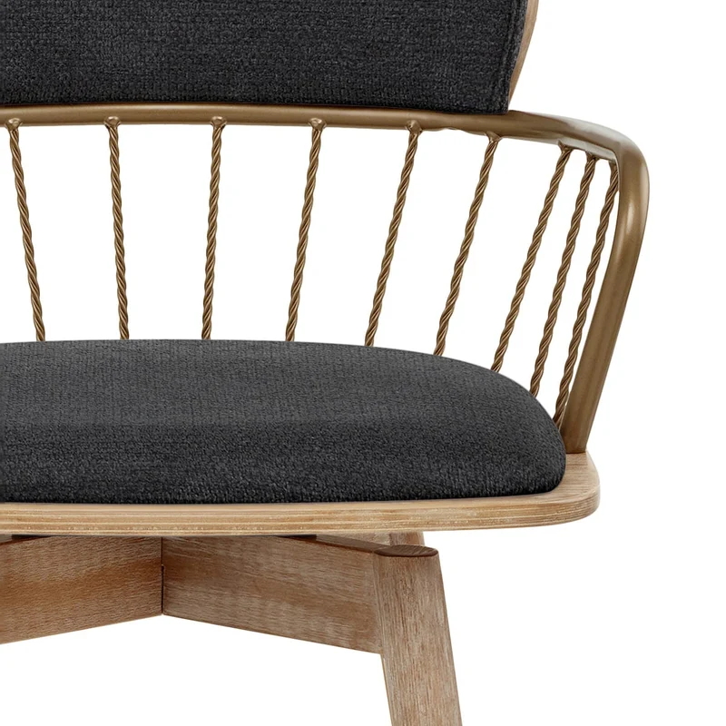 Tabouret Tissu Bois - Opera Noir