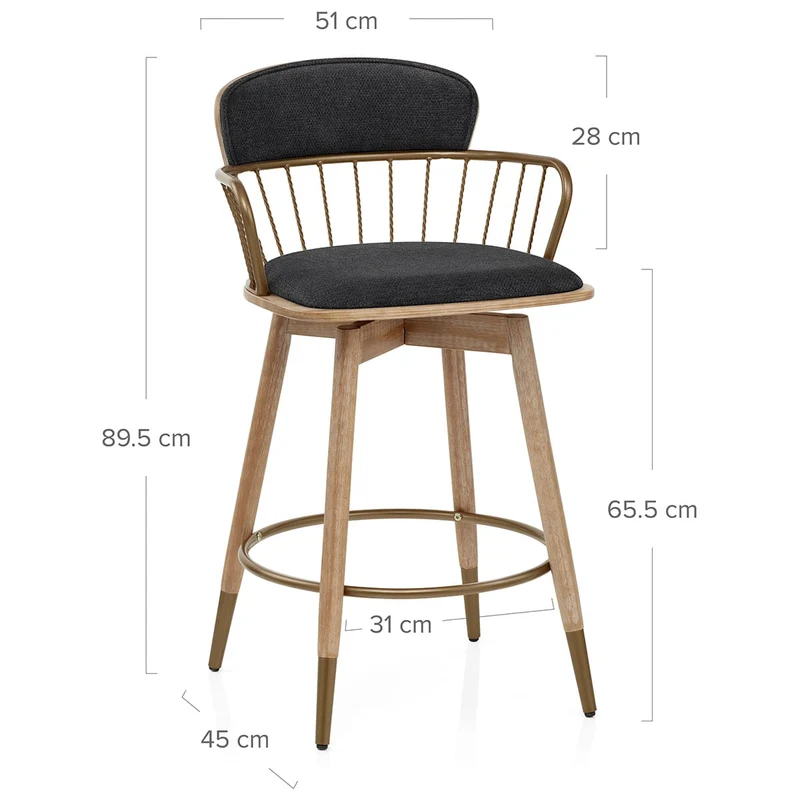 Tabouret Tissu Bois - Opera Noir