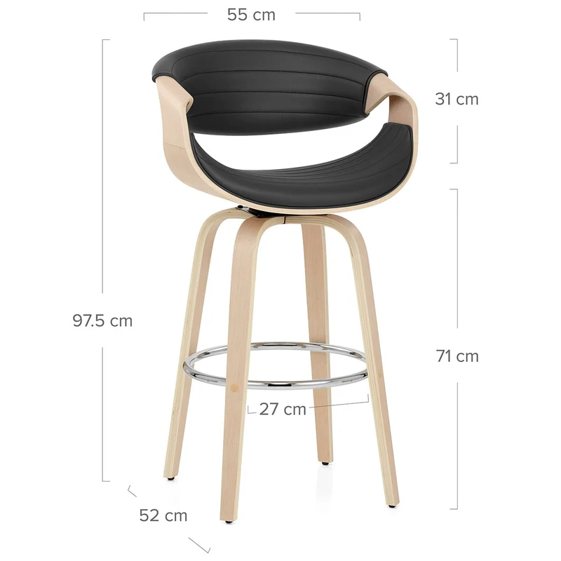 Tabouret de Bar Faux Cuir - Jefferson Noir