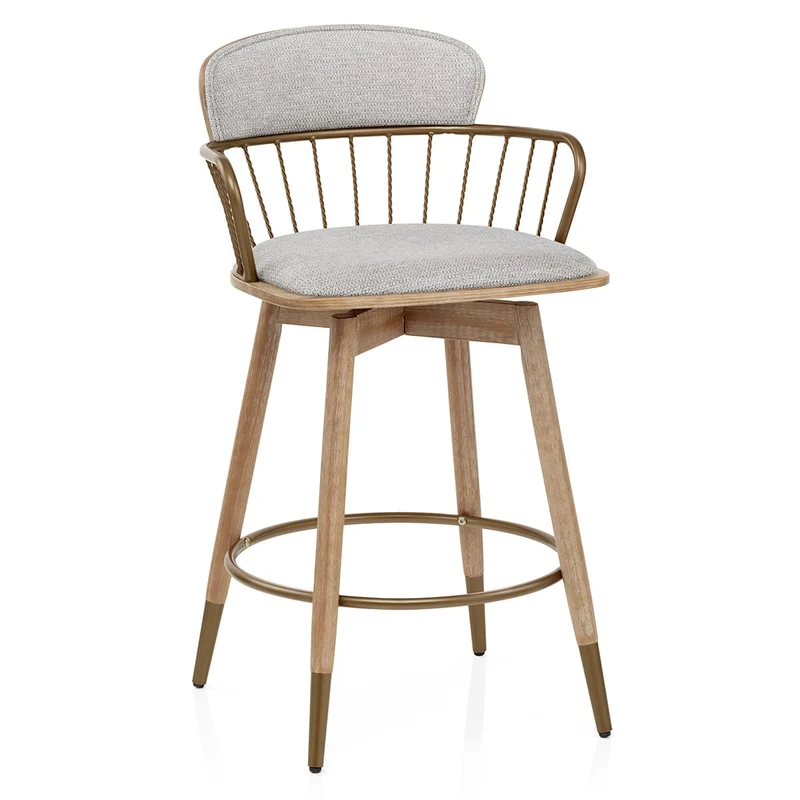 Tabouret Tissu Bois - Opera Gris