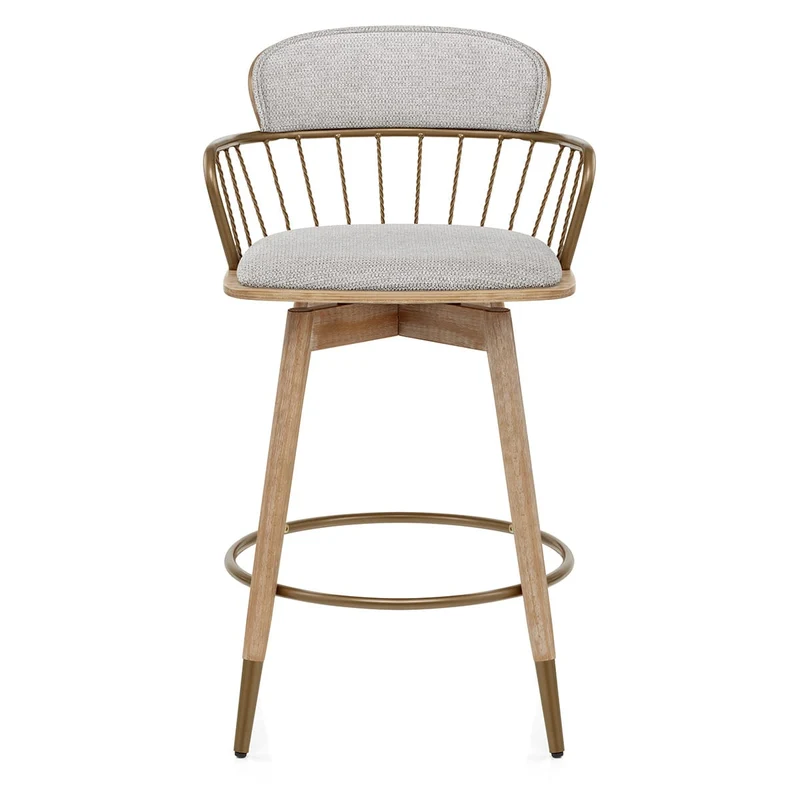 Tabouret Tissu Bois - Opera Gris