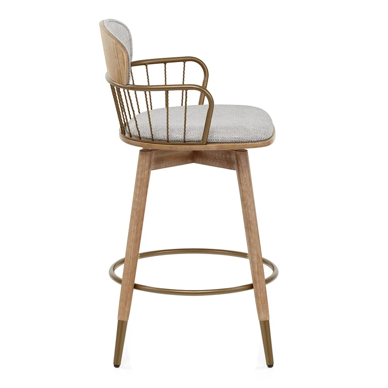 Tabouret Tissu Bois - Opera Gris
