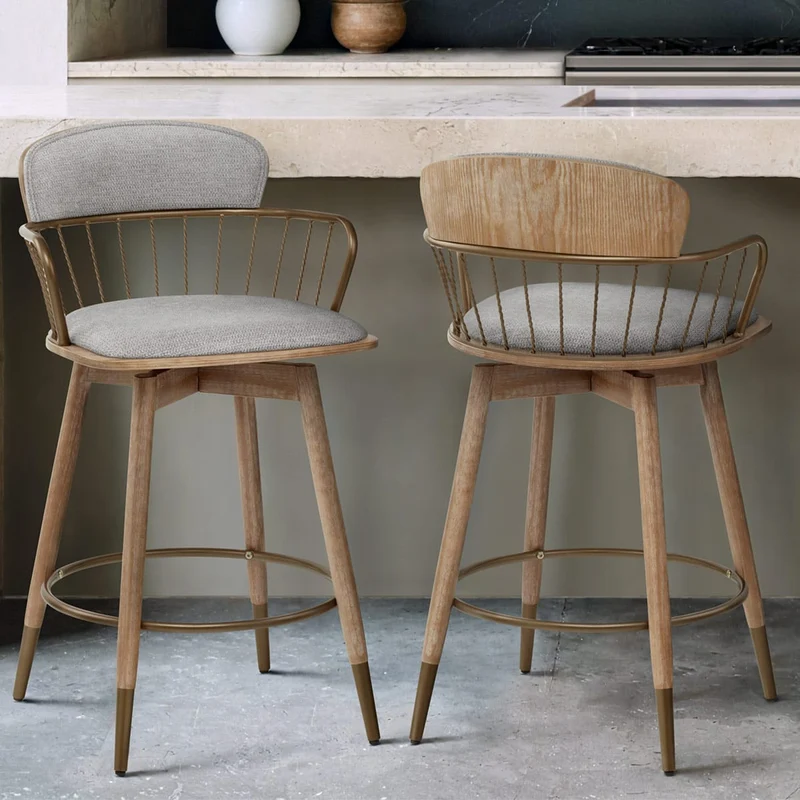 Tabouret Tissu Bois - Opera Gris