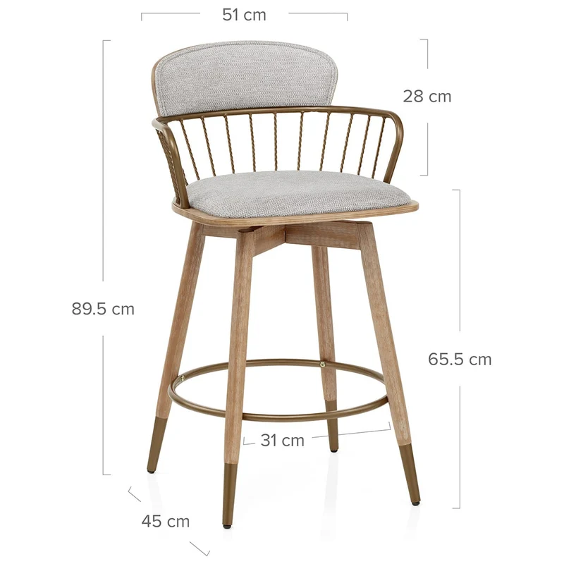 Tabouret Tissu Bois - Opera Gris